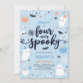 Vier ooit Spooky Cute Halloween Ghost 4e verjaarda Kaart (Voorkant)