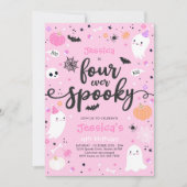 Vier ooit Spooky Cute Halloween Ghost 4e verjaarda Kaart (Voorkant)