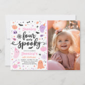 Vier ooit Spooky Cute Halloween Ghost 4e verjaarda Kaart (Voorkant)