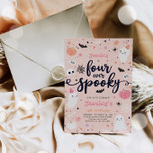 Vier ooit Spooky Cute Halloween Ghost 4e verjaarda Kaart