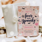 Vier ooit Spooky Cute Halloween Ghost 4e verjaarda Kaart
