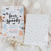 Vier ooit Spooky Cute Halloween Ghost 4e verjaarda Kaart