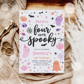 Vier ooit Spooky Cute Halloween Ghost 4e verjaarda Kaart