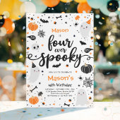 Vier ooit Spooky Cute Halloween Ghost 4e verjaarda Kaart