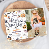 Vier ooit Spooky Cute Halloween Ghost 4e verjaarda Kaart