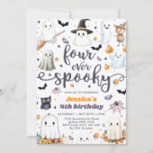 Vier ooit Spooky Cute Halloween Ghost 4e verjaarda Kaart (Voorkant)