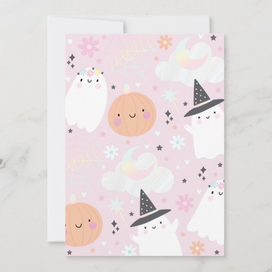 Vier ooit Spooky Cute Halloween Ghost 4e verjaarda Kaart (Achterkant)