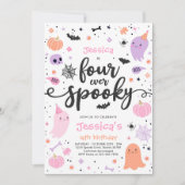Vier ooit Spooky Cute Halloween Ghost 4e verjaarda Kaart (Voorkant)