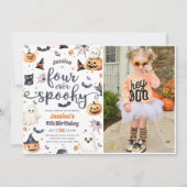 Vier ooit Spooky Cute Halloween Ghost 4e verjaarda Kaart (Voorkant)