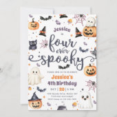 Vier ooit Spooky Cute Halloween Ghost 4e verjaarda Kaart (Voorkant)