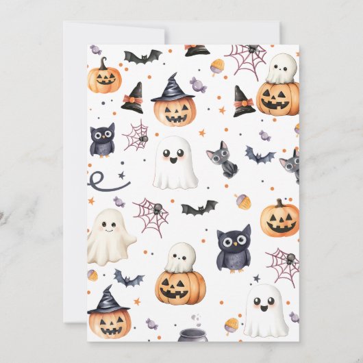 Vier ooit Spooky Cute Halloween Ghost 4e verjaarda Kaart (Achterkant)