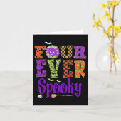 Vier Ooit Spooky Ghost Halloween 4e Verjaardag Dee Kaart (Gele Bloem)