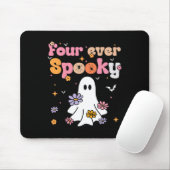 Vier Ooit Spooky Ghost Halloween 4e Verjaardag Dee Muismat (Met muis)