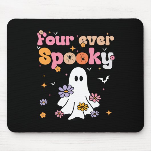 Vier Ooit Spooky Ghost Halloween 4e Verjaardag Dee Muismat (Voorkant)