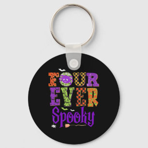 Vier Ooit Spooky Ghost Halloween 4e Verjaardag Dee Sleutelhanger