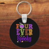 Vier Ooit Spooky Ghost Halloween 4e Verjaardag Dee Sleutelhanger (Voorkant)