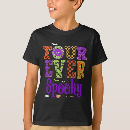 Vier Ooit Spooky Ghost Halloween 4e Verjaardag Dee T-shirt (Voorkant)