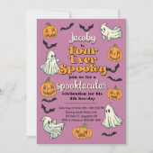 Vier Ooit Spooky Ghost Halloween Herfst 4e verjaar Kaart (Voorkant)