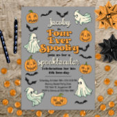 Vier Ooit Spooky Ghost Halloween Herfst 4e verjaar Kaart