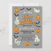 Vier Ooit Spooky Ghost Halloween Herfst 4e verjaar Kaart (Voorkant)