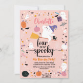 Vier ooit Spooky Girl 4th Birthday Halloween Party (Voorkant)