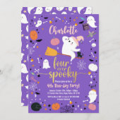 Vier ooit Spooky Girl 4th Birthday Halloween Party (Voorkant / Achterkant)