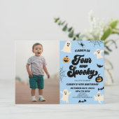 Vier Ooit Spooky Halloween 4e Verjaardagsfeest Kaart (Staand voorkant)