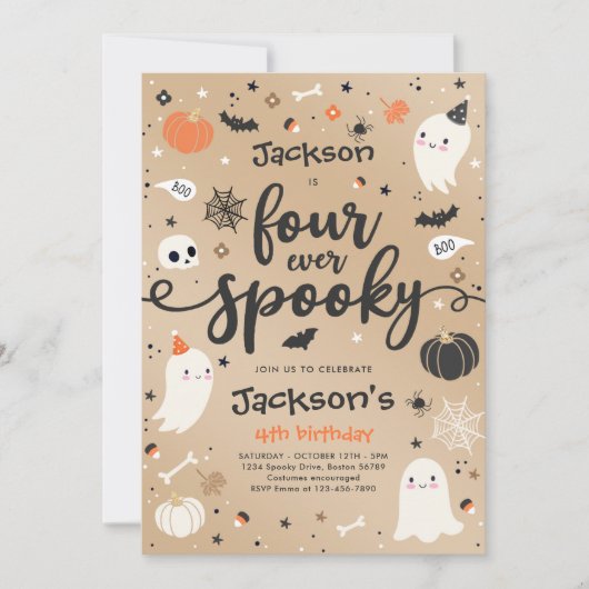 Vier ooit Spooky  Halloween Ghost Birthday Kaart (Voorkant)