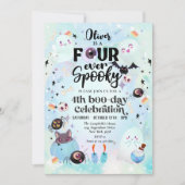 Vier ooit Spooky Halloween Ghost Kaart (Voorkant)