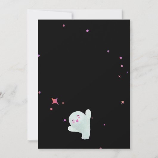 Vier ooit Spooky Halloween Ghost Kaart (Achterkant)