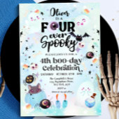 Vier ooit Spooky Halloween Ghost Kaart