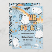 Vier ooit Spooky Halloween Groovy Ghost Birthday Kaart (Voorkant / Achterkant)