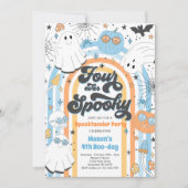 Vier ooit Spooky Halloween Groovy Ghost Birthday Kaart (Voorkant)
