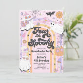 Vier ooit Spooky Halloween Groovy Ghost Birthday Kaart (Staand voorkant)
