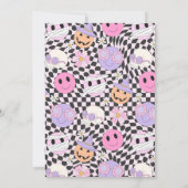 Vier ooit Spooky Halloween Groovy Ghost Birthday Kaart (Achterkant)