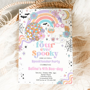 Vier ooit Spooky Halloween Groovy Ghost Birthday Kaart