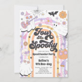 Vier ooit Spooky Halloween Groovy Ghost Birthday Kaart (Voorkant)