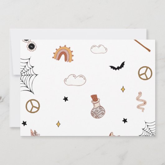 Vier Ooit Spooky Leuke Groovy Halloween Verjaardag Kaart (Achterkant)