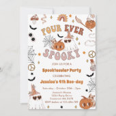 Vier Ooit Spooky Leuke Groovy Halloween Verjaardag Kaart (Voorkant)