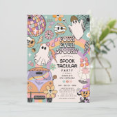 Vier Ooit Spooky Retro Halloween 4e Verjaardag Kaart (Staand voorkant)