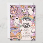 Vier Ooit Spooky Retro Halloween 4e Verjaardag Kaart (Voorkant)