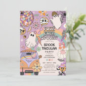 Vier Ooit Spooky Retro Halloween 4e Verjaardag Kaart (Staand voorkant)