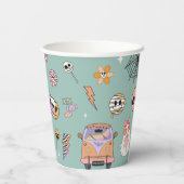 Vier Ooit Spooky Retro Halloween 4e Verjaardag Papieren Bekers (Achterkant)