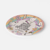 Vier Ooit Spooky Retro Halloween 4e Verjaardag Papieren Bordje (Gekanteld)