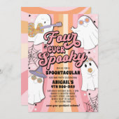 Vier ooit Spooky Roze Halloween 4e Verjaardagsfees Kaart (Voorkant / Achterkant)