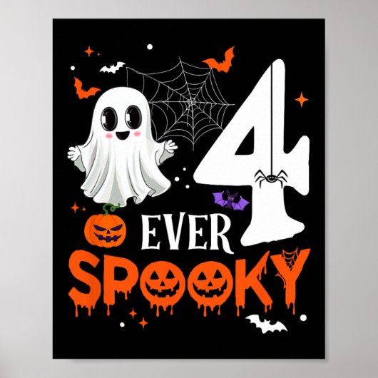 Vier Ooit Spooky Verjaardag Decoraties Halloween 4 (Voorkant)