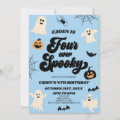 Vier Ooit Spooky Vierde Verjaardagsfeest Kaart (Voorkant)