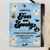 Vier Ooit Spooky Vierde Verjaardagsfeest Kaart
