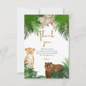 Vier ooit wilde safari 4e verjaardag bedankkaart (Voorkant)