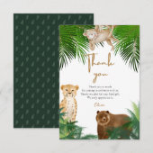 Vier ooit wilde safari 4e verjaardag bedankkaart (Voorkant / Achterkant)